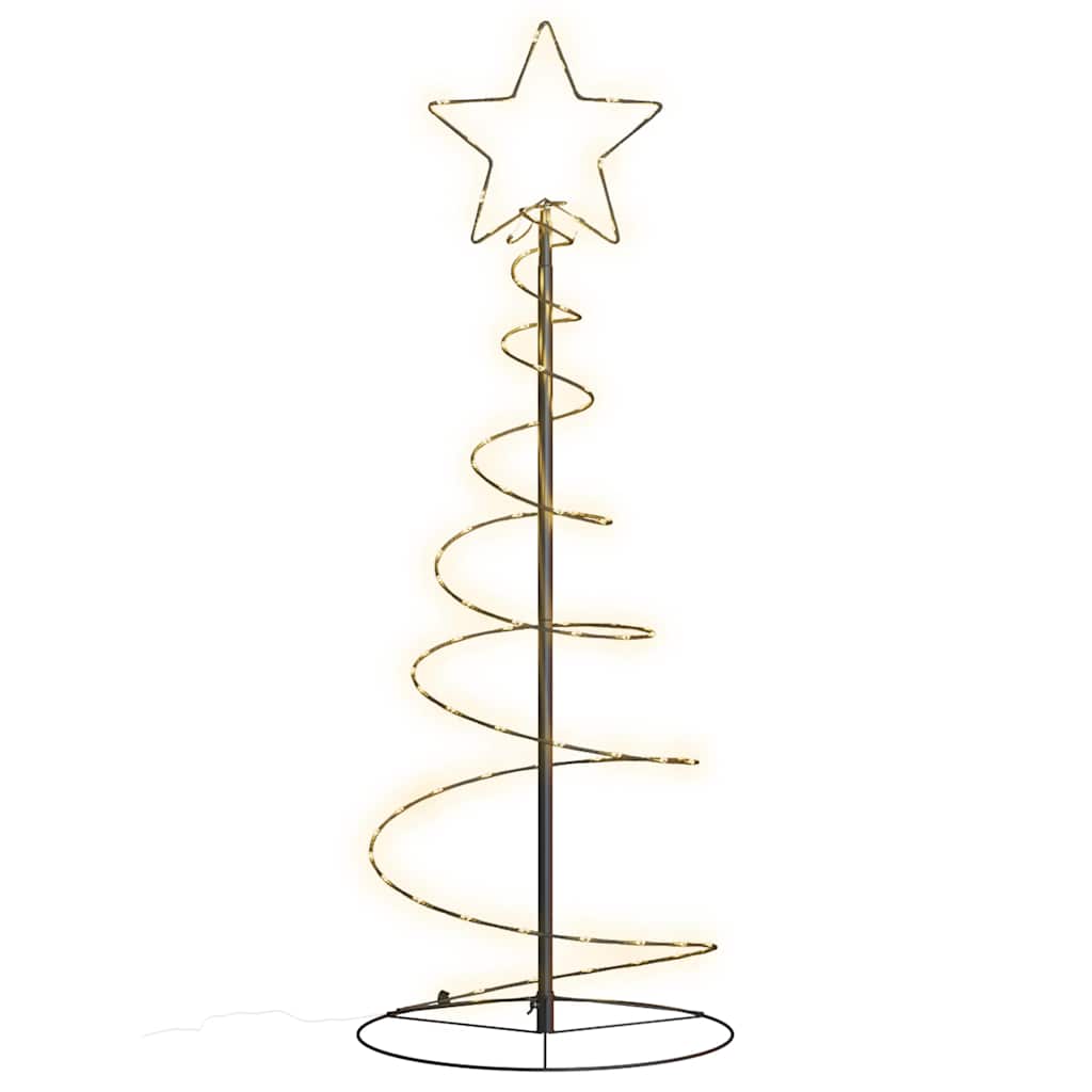 Choinka LED Spiralna Metalowa Czarna 120 cm Ciepła Biel USB