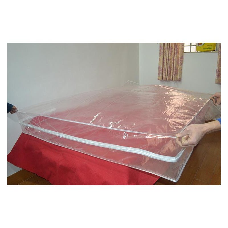 Plastikowy pokrowiec ochronny na materac z praktycznym zamkiem błyskawicznym, wodoodporna i odporna na rozdarcie torba do przechowywania (150x200x25cm