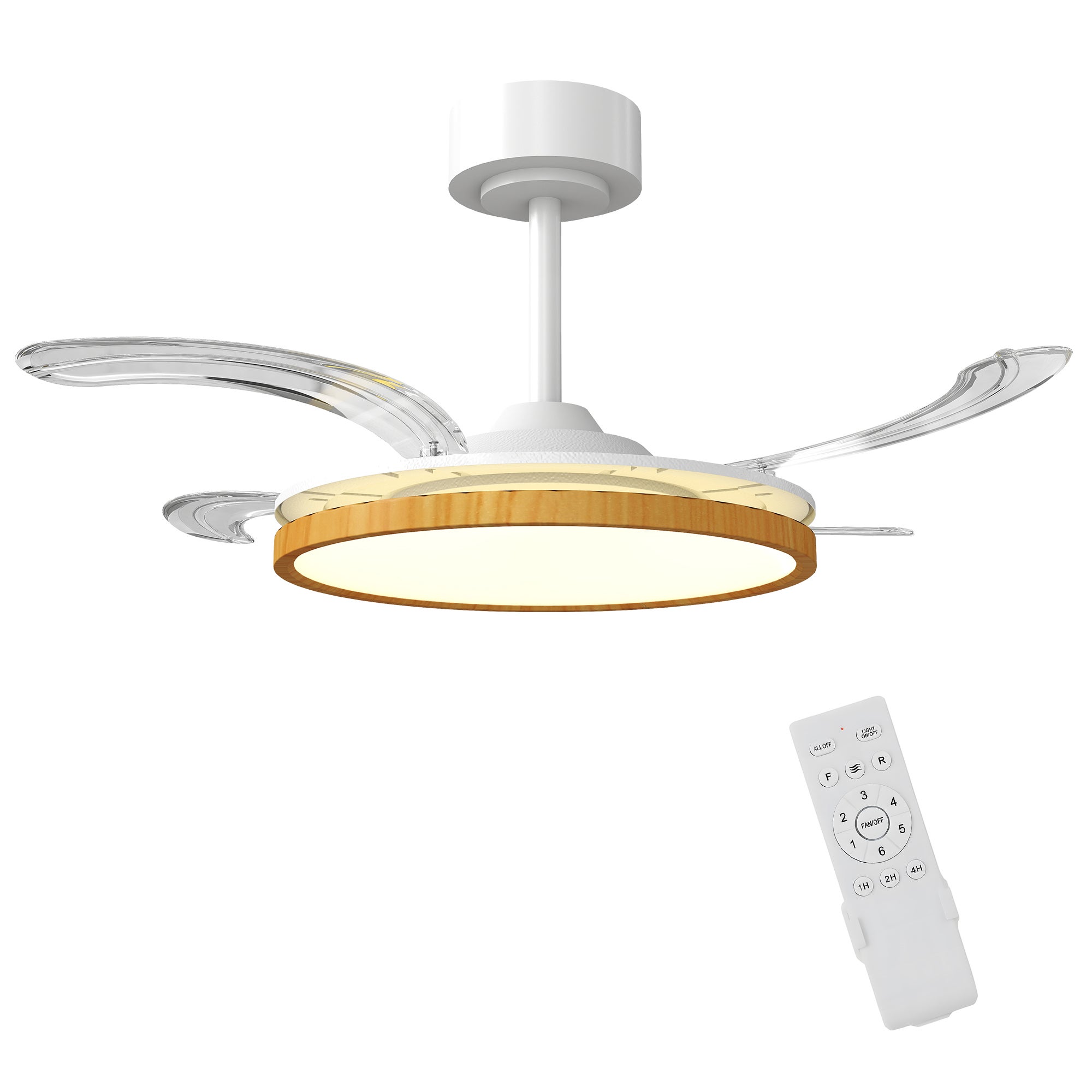 Wentylator sufitowy LED 80W, 6 prędkości, pilot zdalnego sterowania