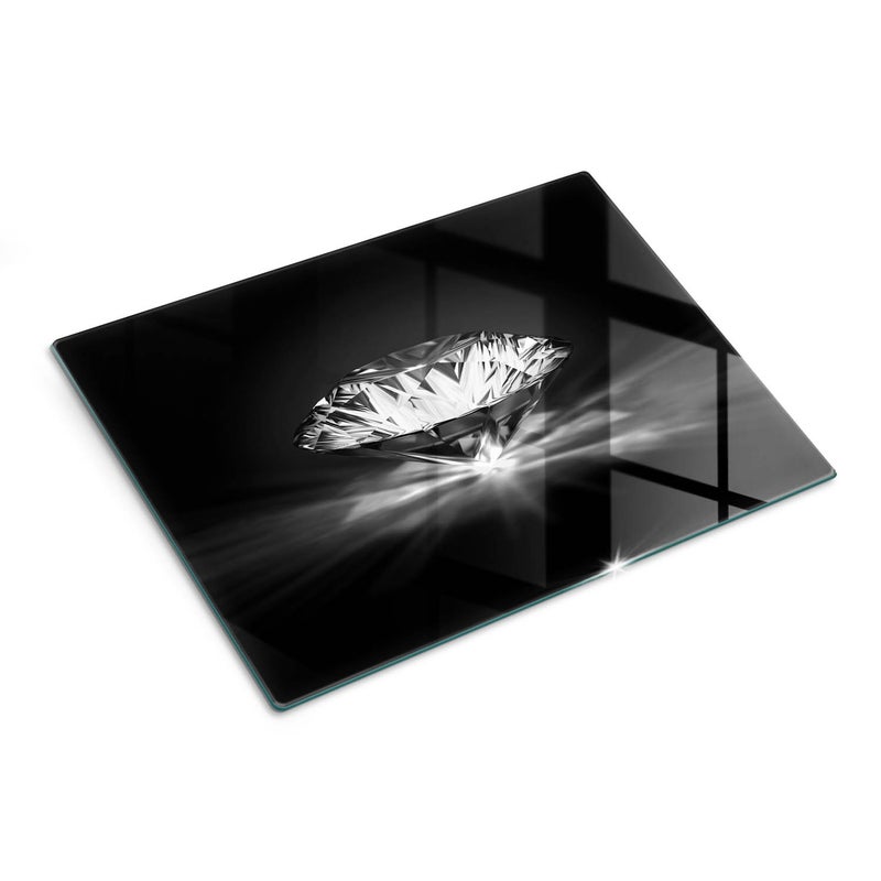 Szklana deska do krojenia z dekoracyjnym motywem - Diament Czarny - 30x40 - Tulup