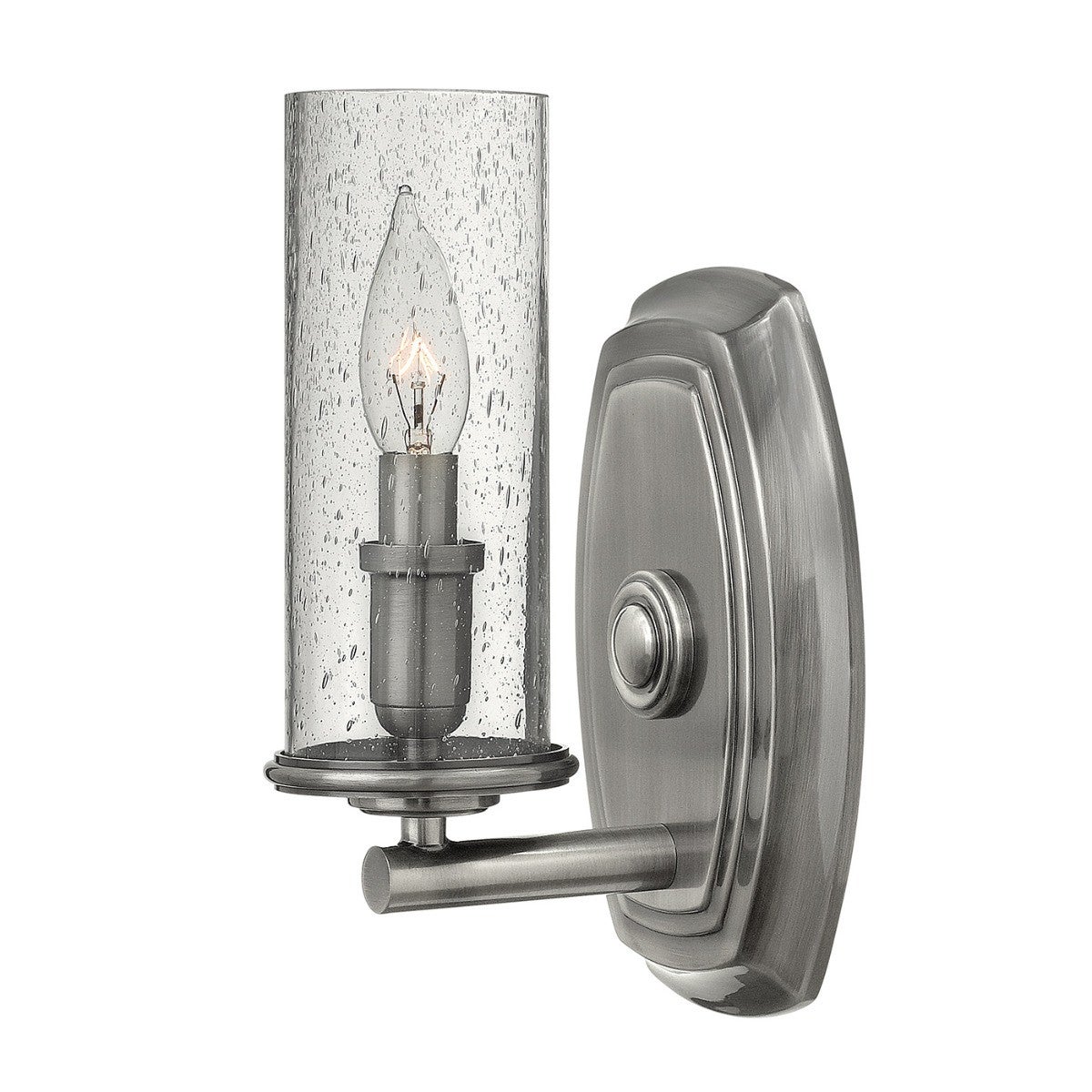 Applique Dakota, nickel antique et verre, 1 ampoule