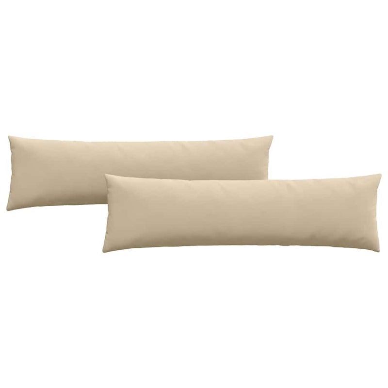 2x Poduszka Dekoracyjna 40x145 cm z Wypełnieniem Kremowa do Salonu na Sofę