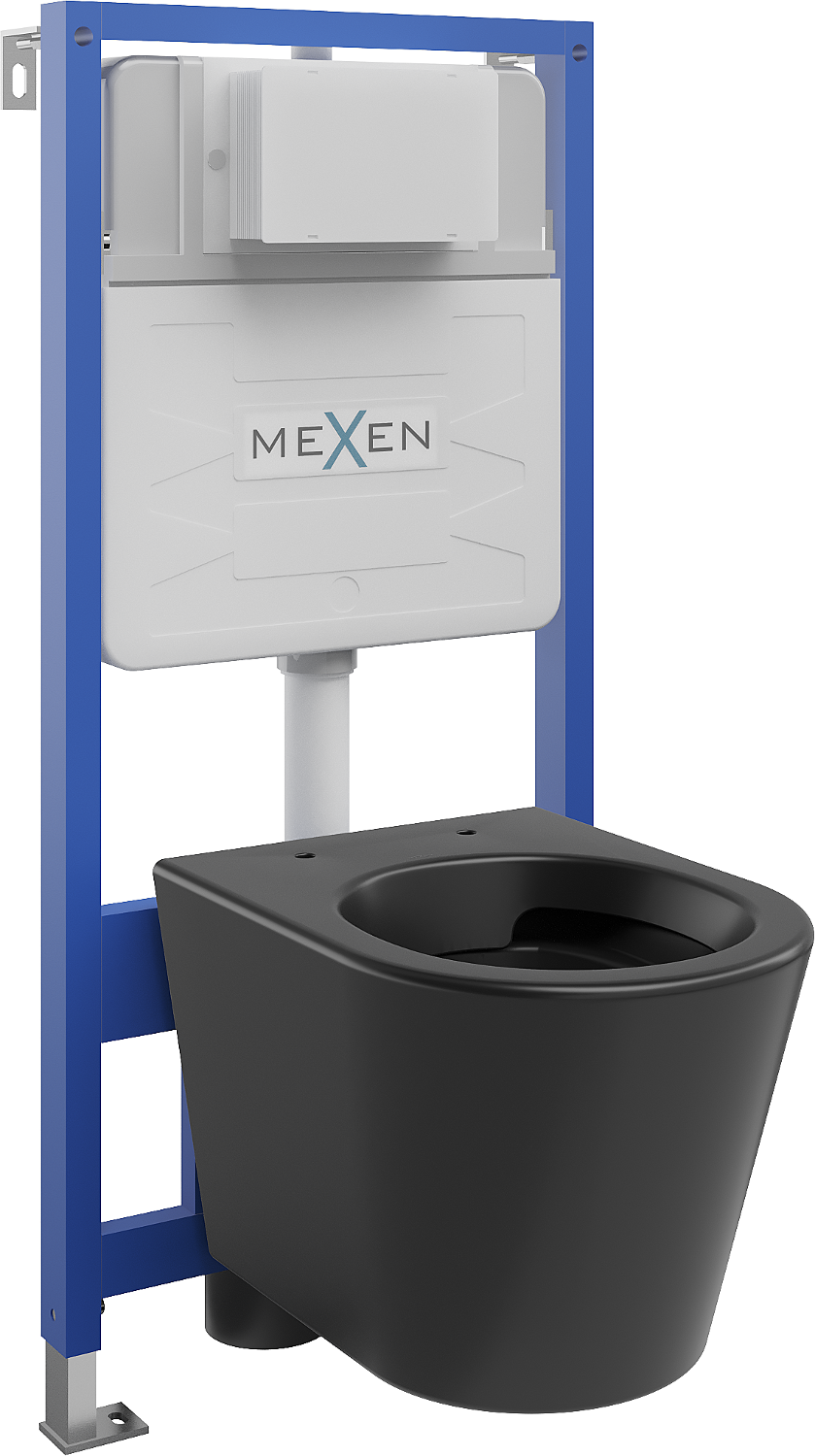 Mexen zestaw podtynkowy WC stelaż Fenix Slim z miską WC Rico, czarny mat - 6103372XX85