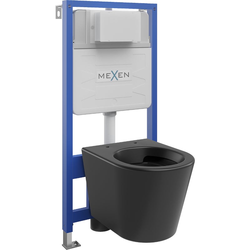 Mexen zestaw podtynkowy WC stelaż Fenix Slim z miską WC Rico, czarny mat - 6103372XX85