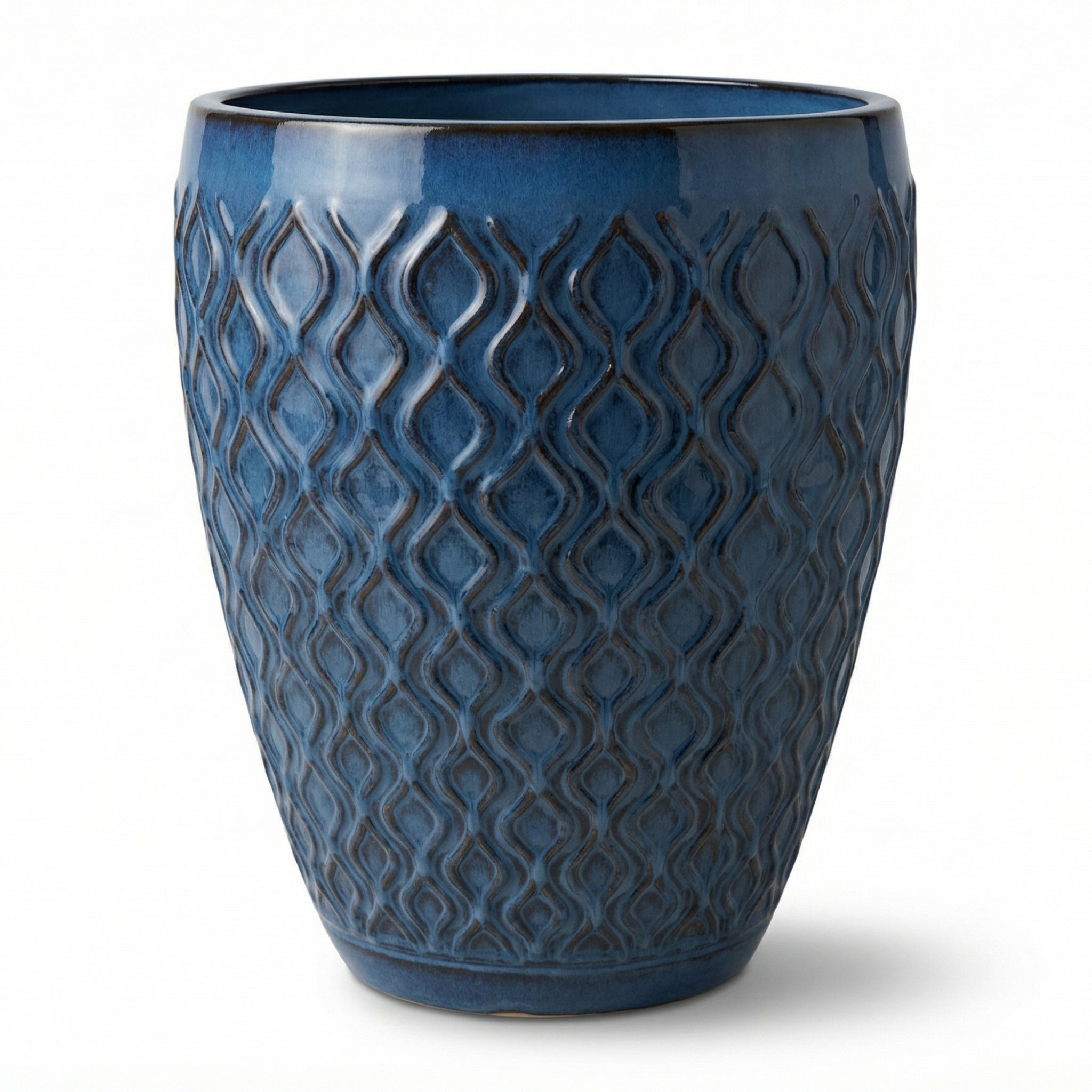 Donica ceramiczna Provencelia PHENIX Niebieski, sred.41 x H55 cm, mrozoodporna, rękodzieło, szkliwiona