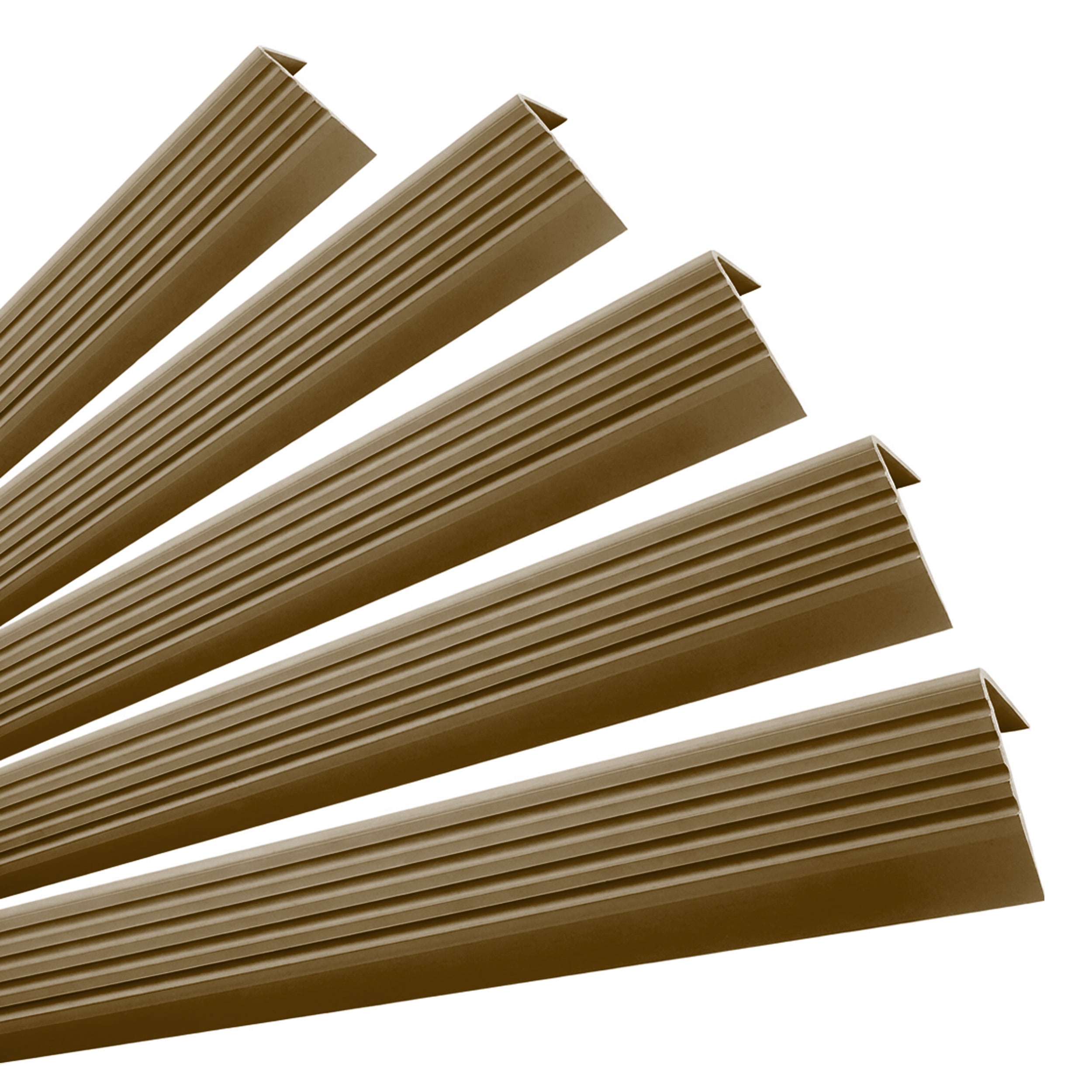 5x Profil schodowy samoprzylepny 50x42 mm PVC na krawędzie stopni z ryflowaniem - 100 cm, mosiadz