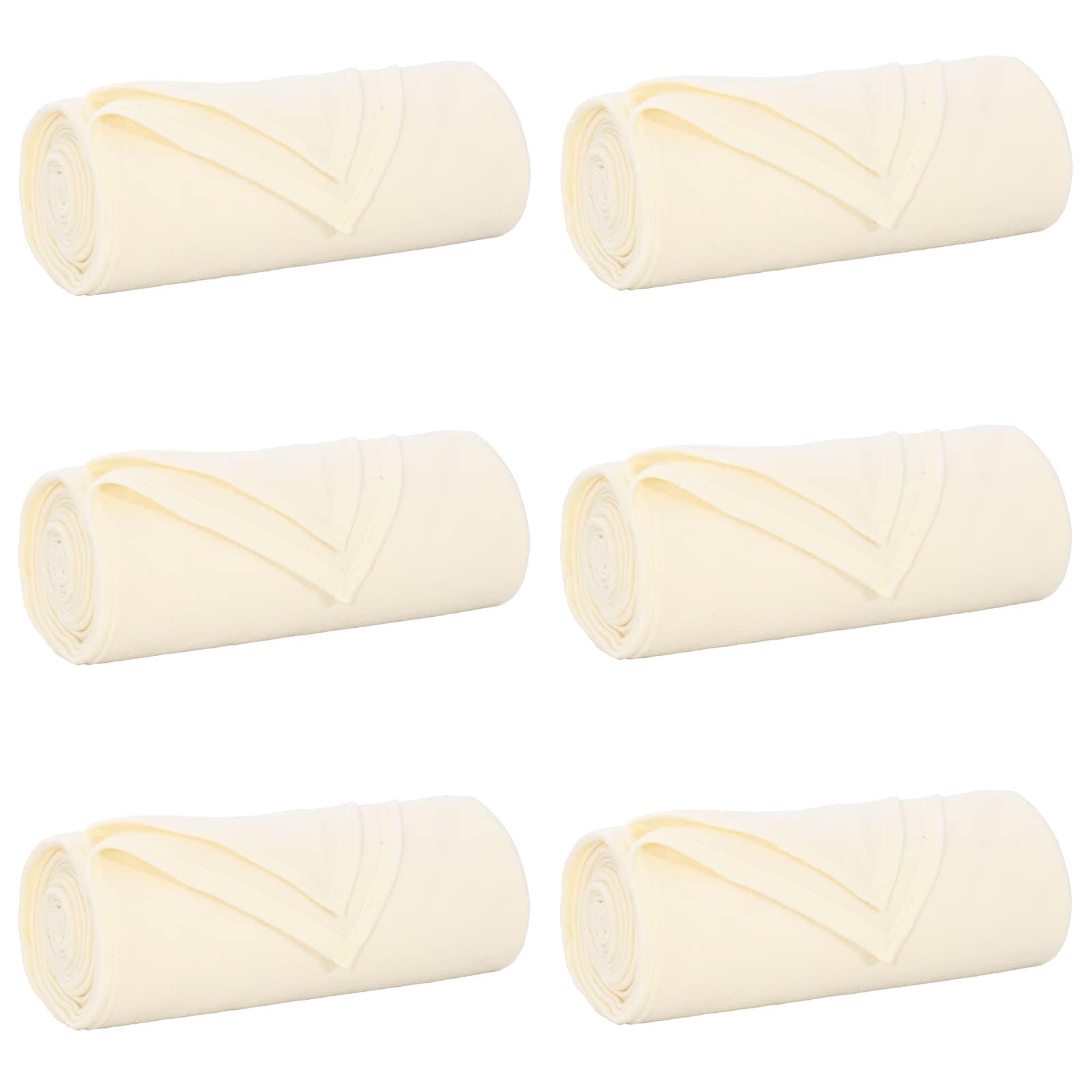 6x Koc Polarowy Narzuta na Łóżko 220x240 cm 140 g/m² Kremowy