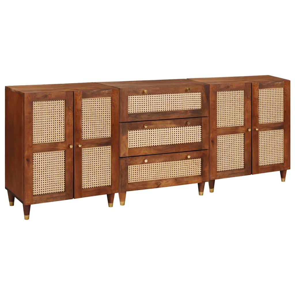 Zestaw Komód 3 pcs Brązowy 180 x 33 x 75 cm Drewno z mango vidaXL