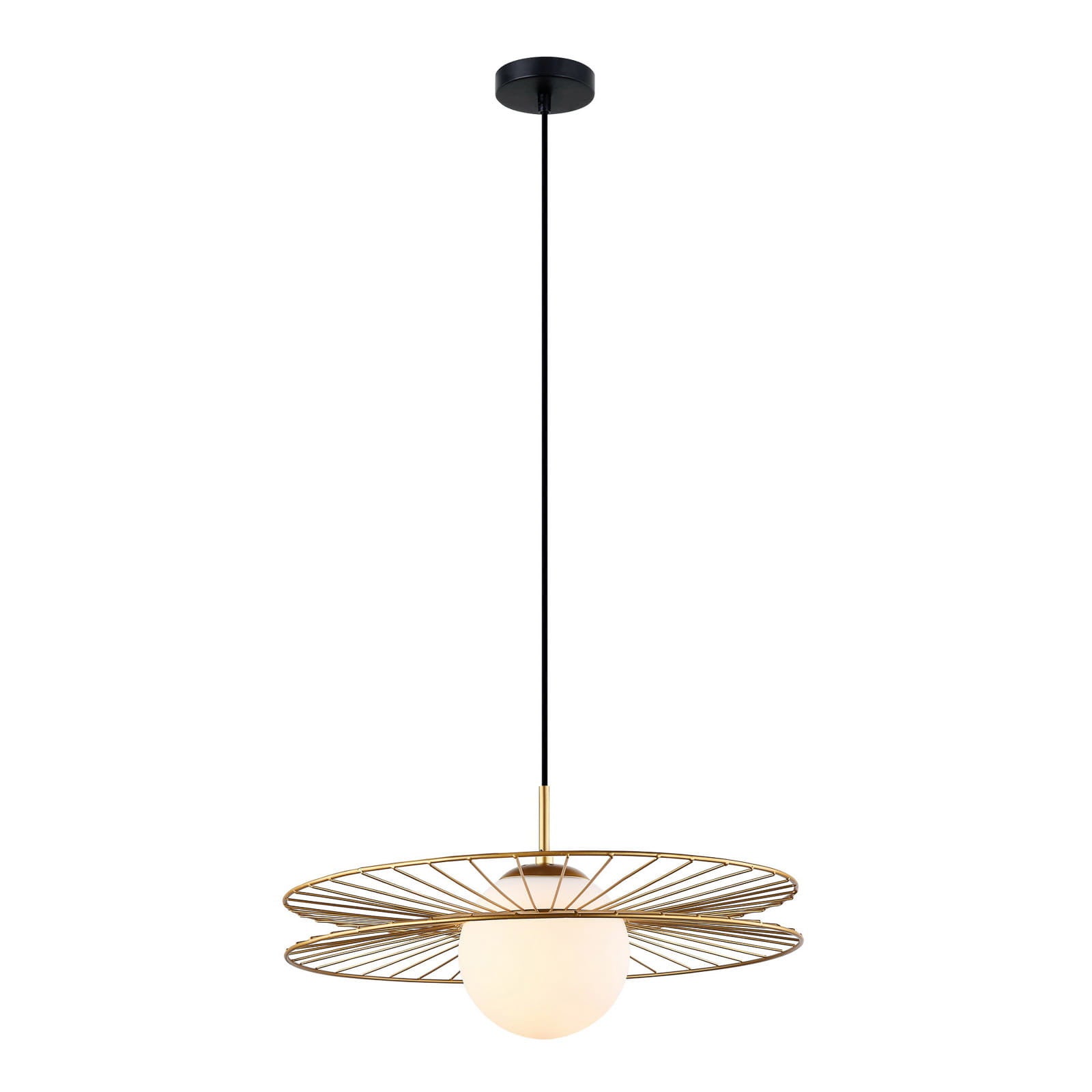 Lampa wisząca Sandy złoto-biała 1xE27x40W szkło wym:90x45x45cm IP20 Italux