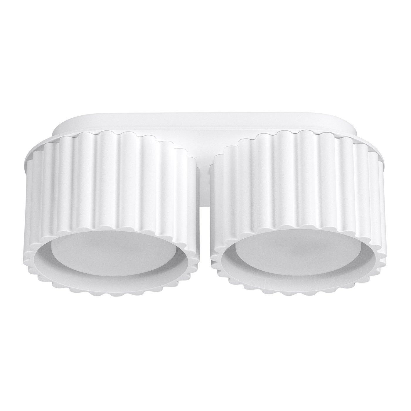 Lampa sufitowa nowoczesna biała owalna 21 cm ryflowane spoty 2xGX53 10W AURA Sollux Lighting