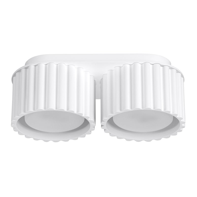 Lampa sufitowa nowoczesna biała owalna 21 cm ryflowane spoty 2xGX53 10W AURA Sollux Lighting