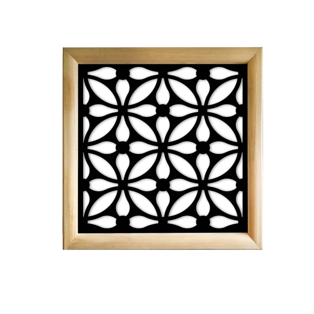 SAMURA - Kwadratowe moduły dekoracyjne z drewna i PVC - Rozmiar 48x48 cm - Grubość 47 mm - Kolor wewnętrzny CZARNY