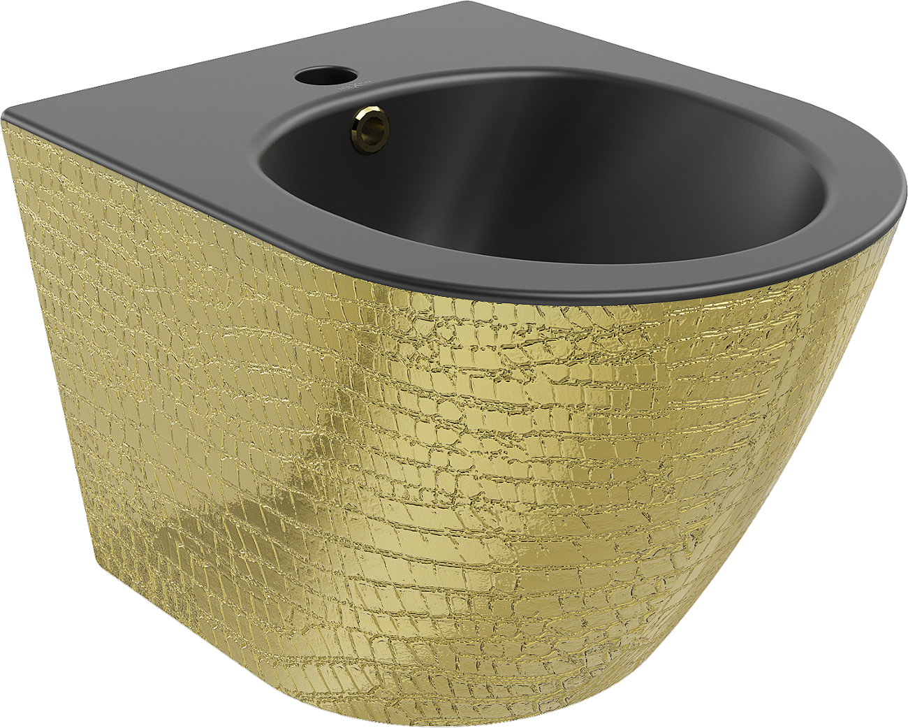 Mexen Lena bidet wiszący, czarny mat/złoty wzór łuski - 35224878