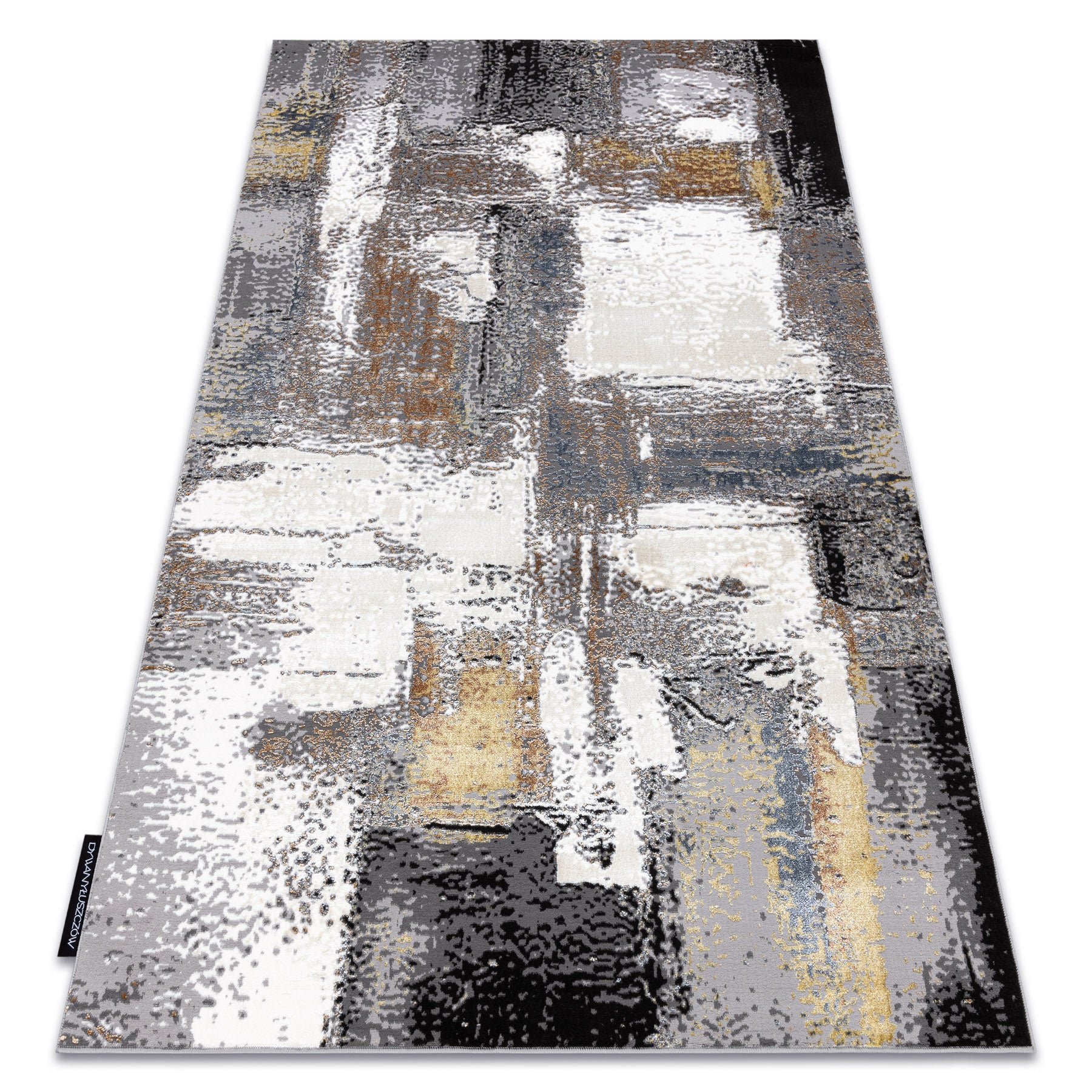 Dywan DE LUXE nowoczesny 633 Abstrakcja - Strukturalny krem / złoty 140x190 cm