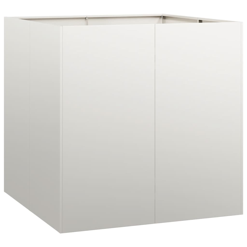 Donica Ogrodowa ze Stali Nierdzewnej 80x80x80 cm Srebrna na Kwiaty na Zioła