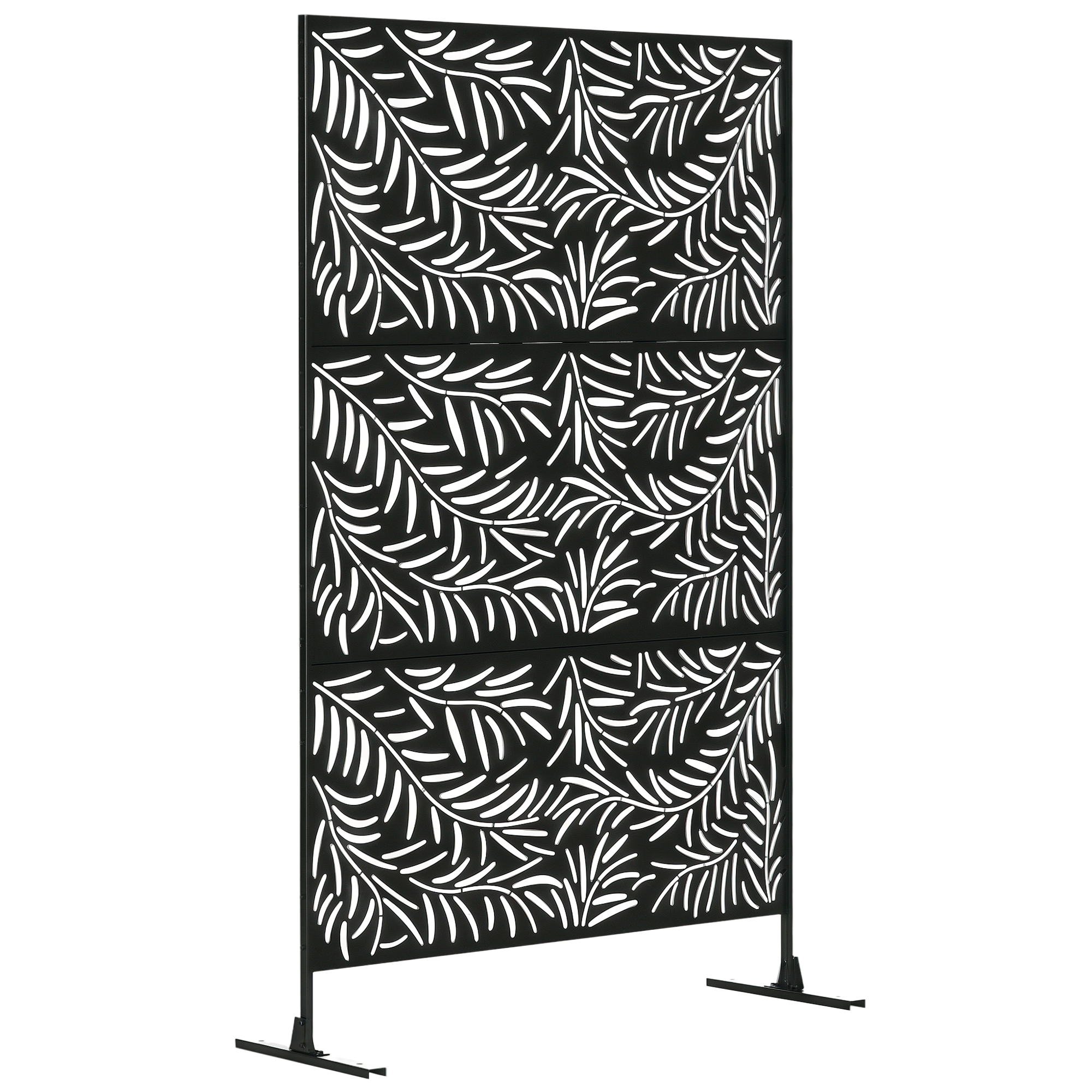 Ochronny screen, warunki pogodowe-resistant, stal, 122 cm x 45 cm x 198 cm, czarny
