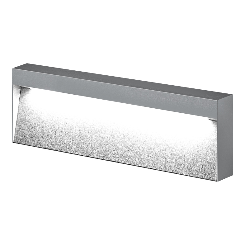Kiki – kinkiet LED zewnętrzny 8W 4000K IP65 szary aluminium 50°, oświetlenie schodów – Rossini