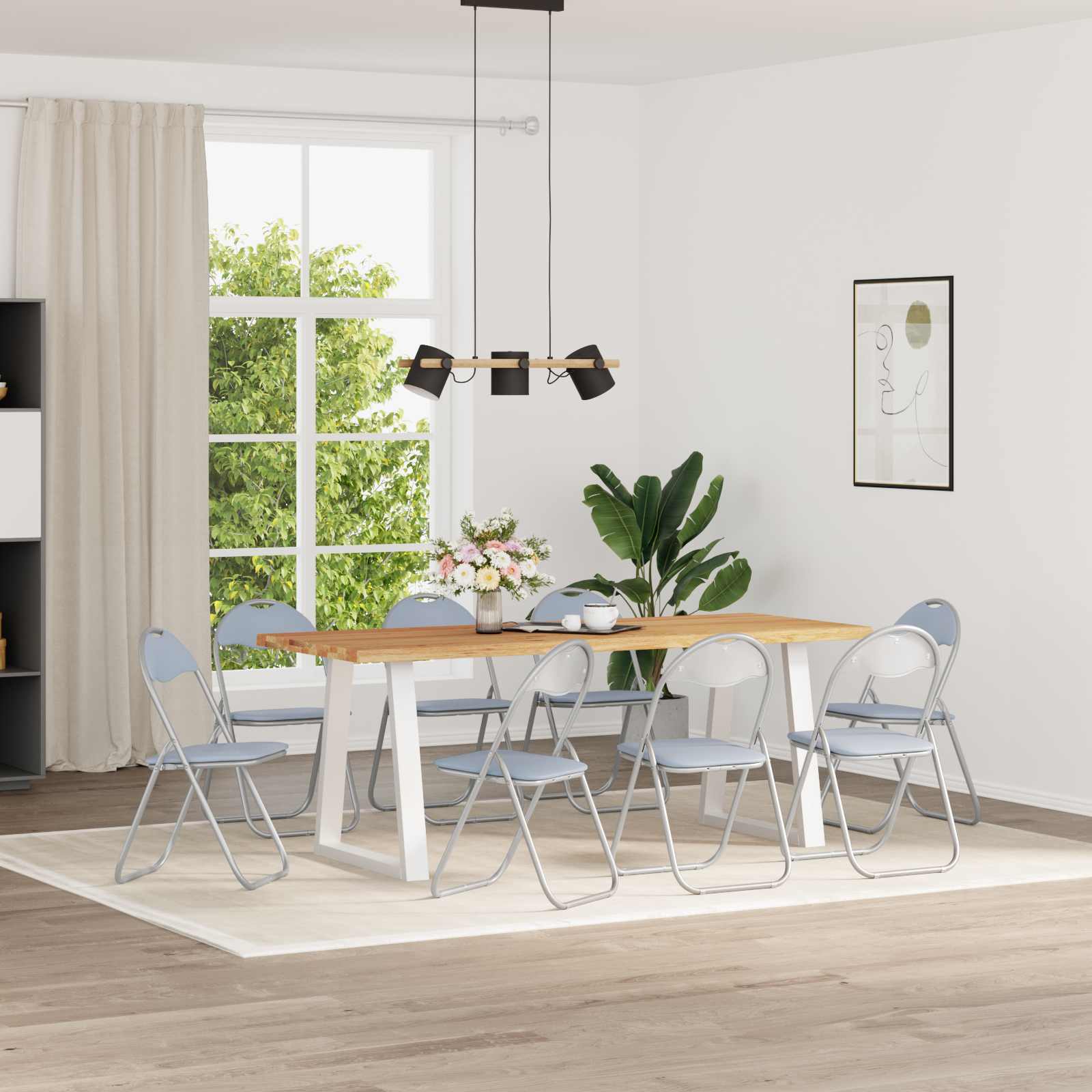 Krzesło składane 8 pcs Szary 48 x 43,5 x 81 cm vidaXL