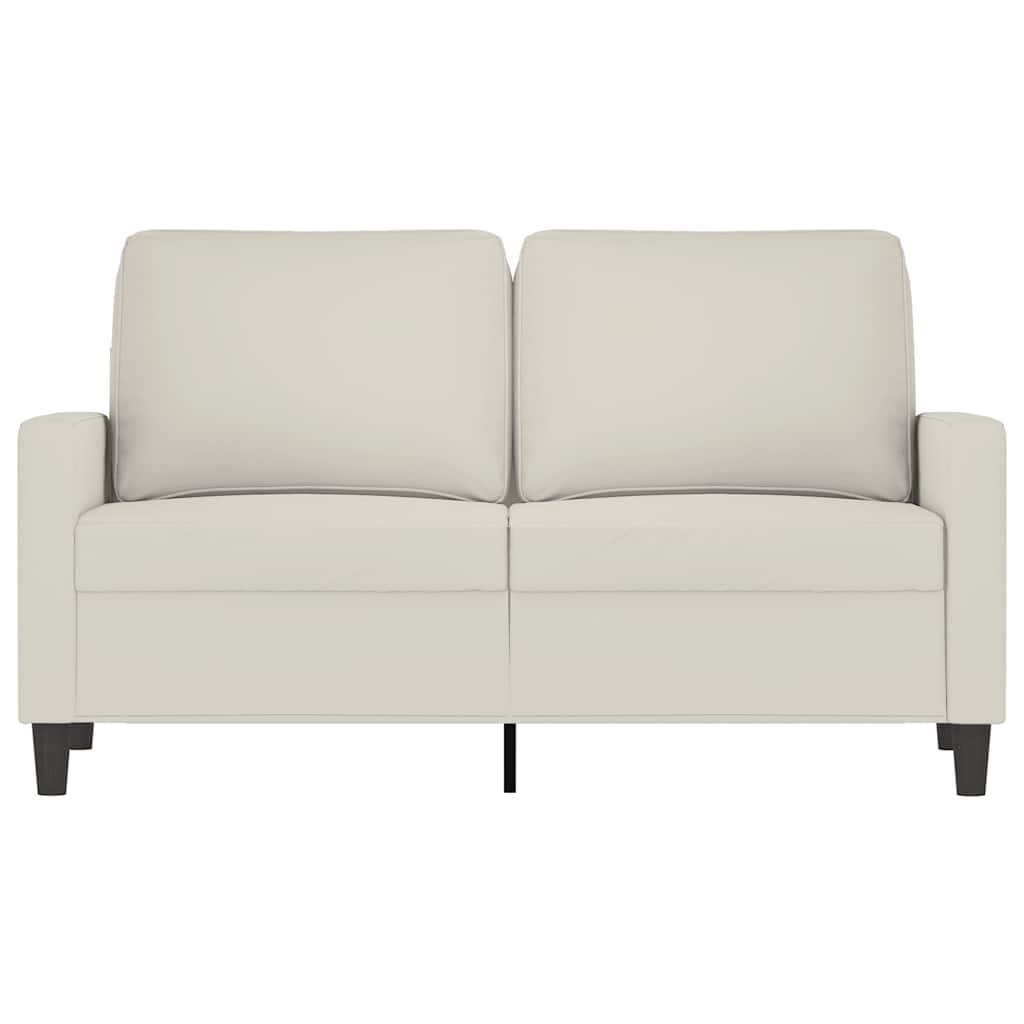 Sofa 2-osobowa, kremowy, 120 cm, tapicerowana aksamitem