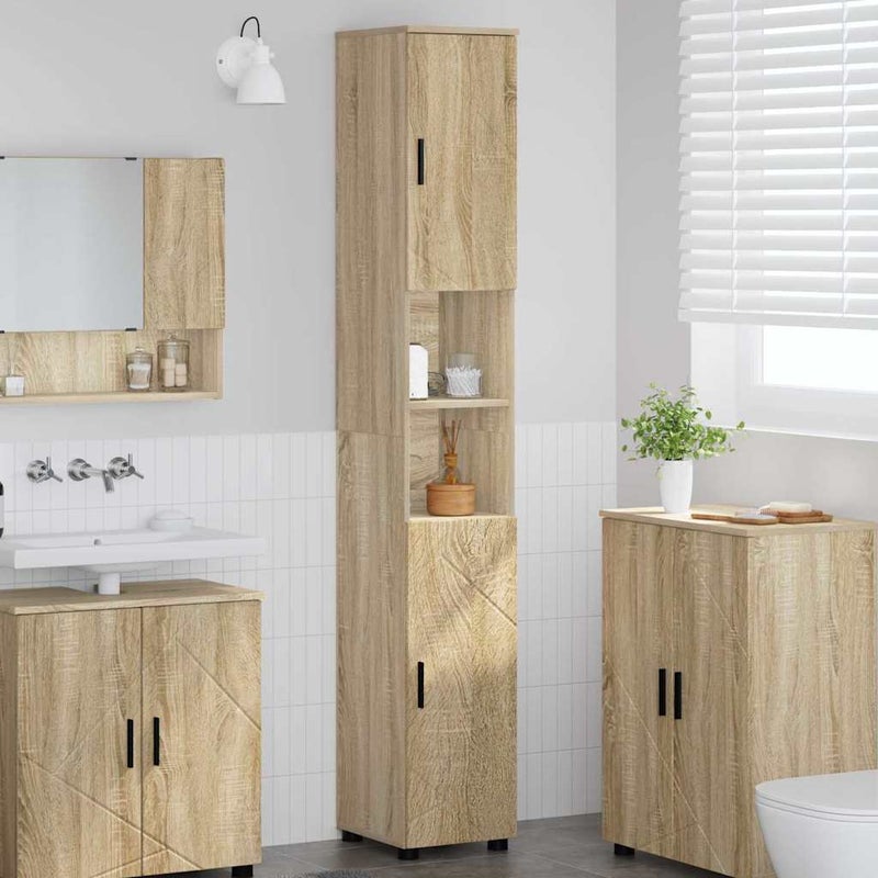 Szafka Łazienkowa z przechowywaniem Dąb Sonoma 30 x 35 x 192 cm vidaXL
