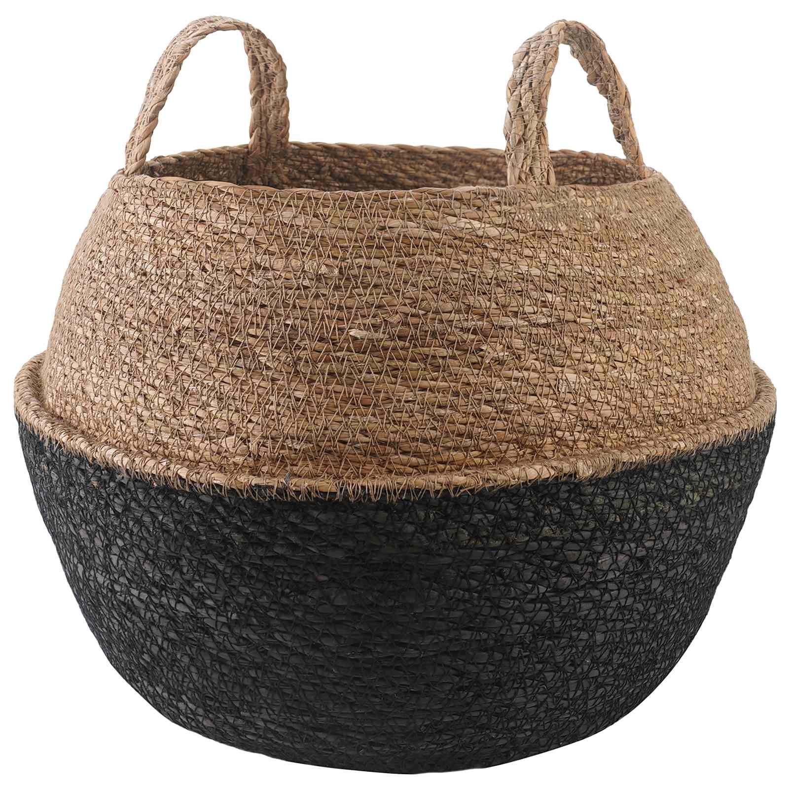 Doniczka z uchwytami Czarny Ø 45 x 36 cm 100% Trawa morska