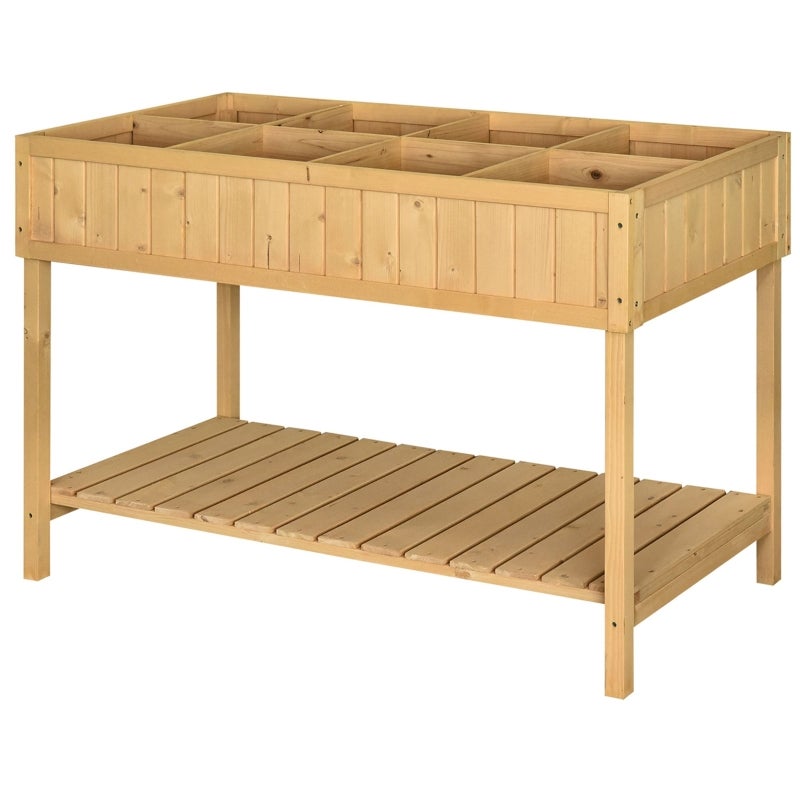 Podwyższona grządka 110 x 46 x 76 cm, w wykończeniu naturalnego drewna, drewno jodłowe/sosnowe, do ogrodu, na taras i balkon