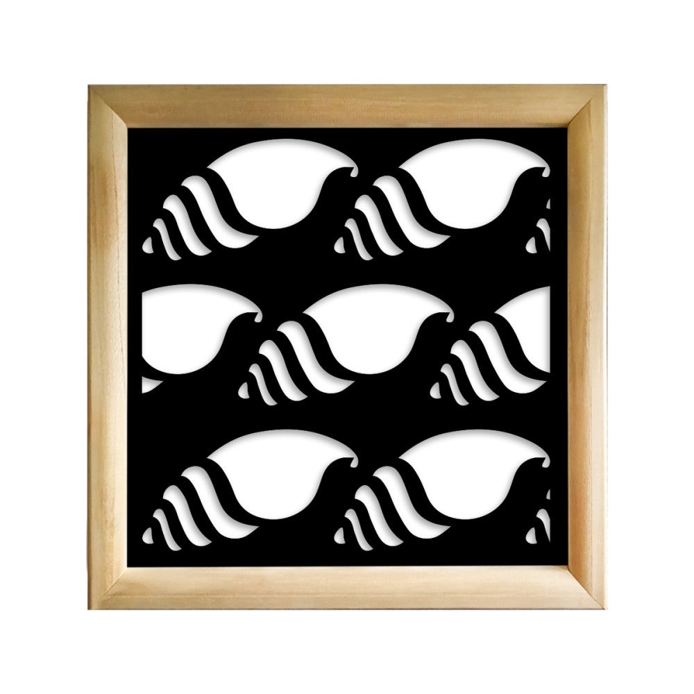 HERMITCRAB - Kwadratowe moduły dekoracyjne z drewna i PVC - Rozmiar 98x98 cm - Grubość 64 mm - Kolor wewnętrzny CZARNY
