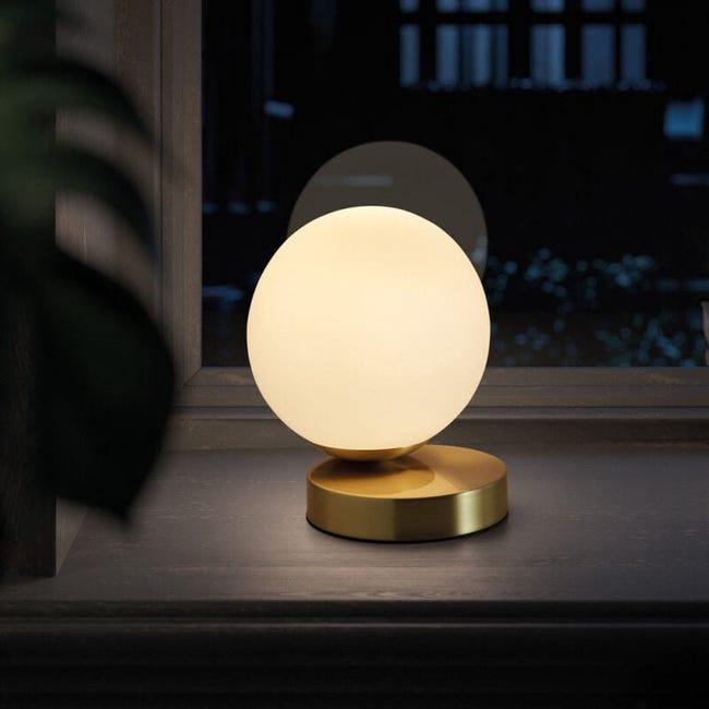 Lampka nocna Roxanne Touch, szkło i matowy mosiądz