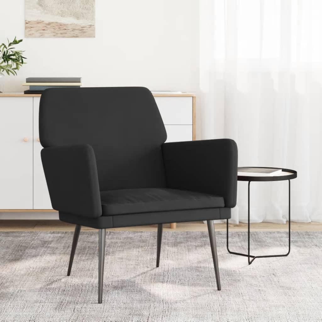Fotel, czarny, 62x79x79 cm, obity aksamitem vidaXL