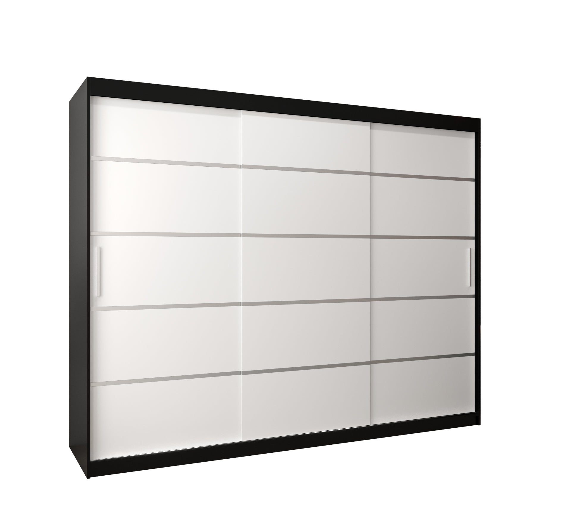 Szafa przesuwna garderoba Verona 1 250 x 62 x 200 cm Czarny + Biały - Abiks Meble