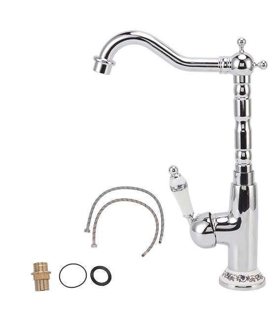 Bateria łazienkowa w stylu retro europejskim, mosiądz platerowany,bateria mieszaczowa do wody ciepłej i zimnej, bateria umywalkowa G3/8