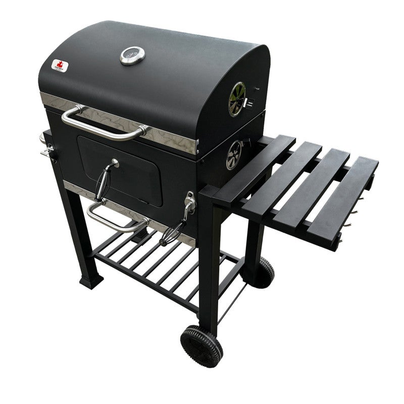 Duży grill węglowy 4iQ Group 113,5x50x107cm ogrodowy z pokrywą