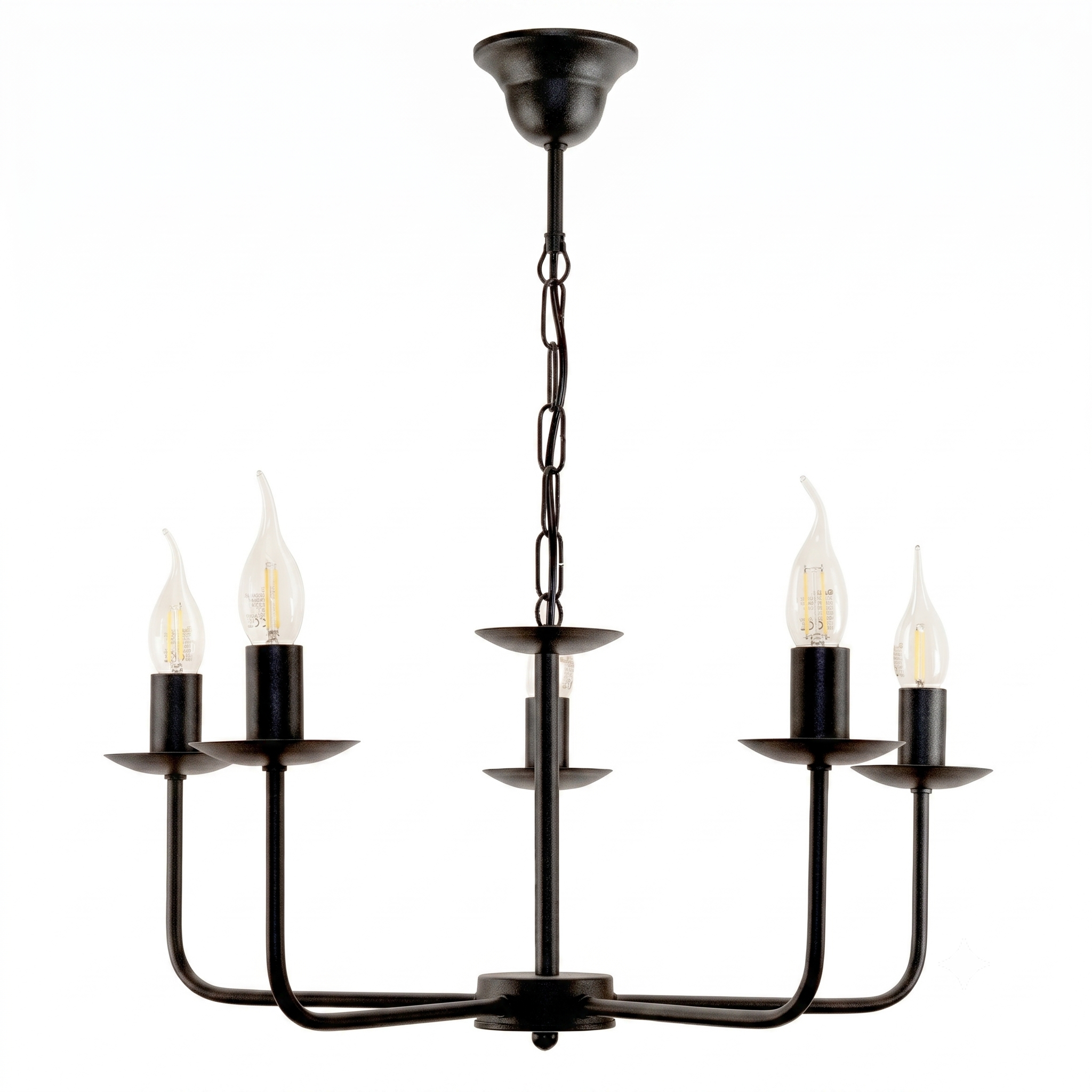 Lampa wisząca czarna 5 punktowa industrialna do salonu GALIA E14 Edylit
