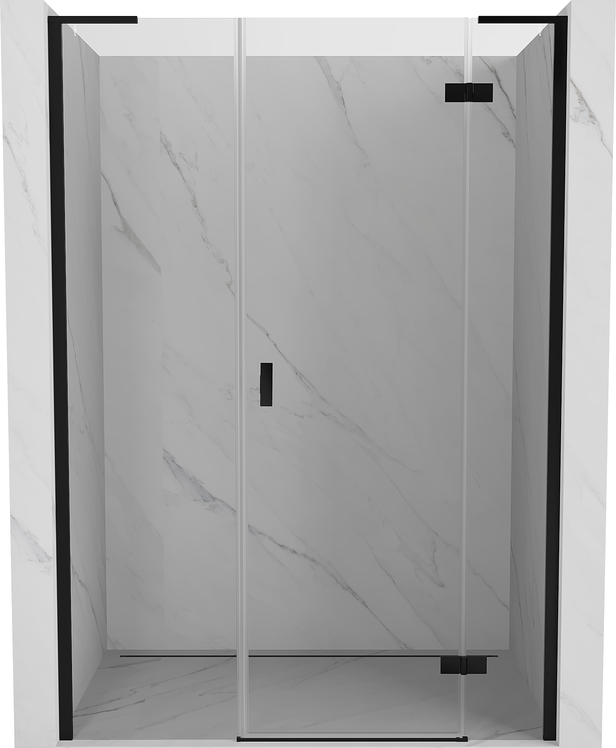 Mexen Mist-H L drzwi prysznicowe uchylne prawe 130 cm, transparent, czarne - 8A5L-130-001-70-00-P