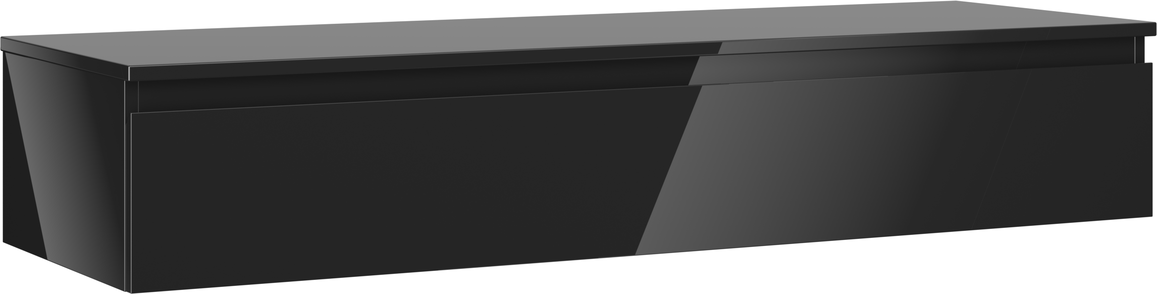 Mexen Orio szafka łazienkowa podumywalkowa 140 cm z blatem, 1 szuflada, czarna połysk - 91A10-14023-1-BFC70