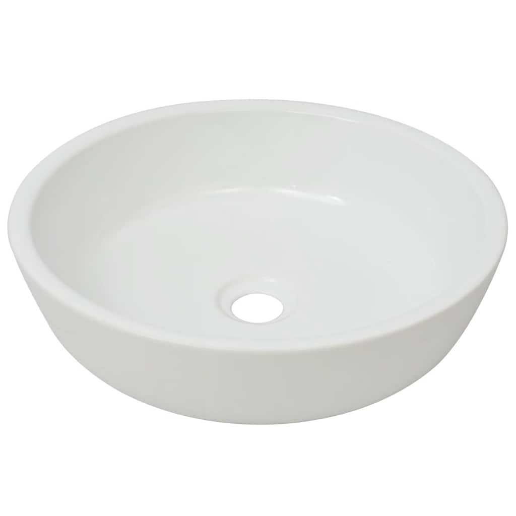 Umywalka Nablatowa Ceramiczna Okrągła Biała do Łazienki 42 cm