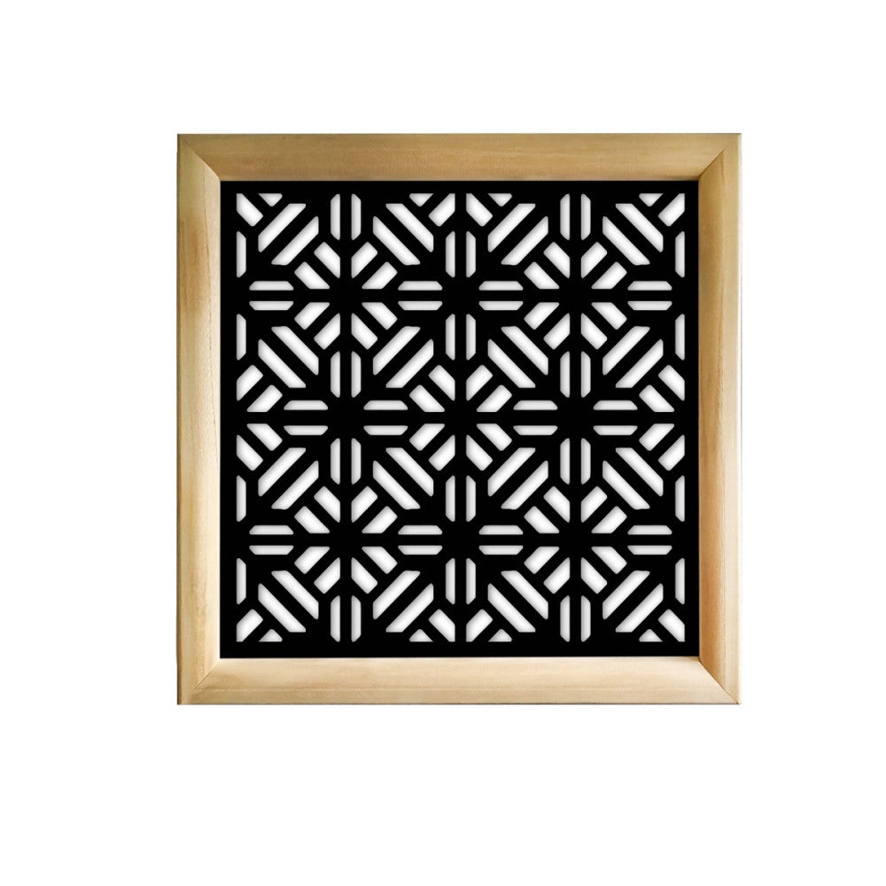 STOCKHOLM - Kwadratowe moduły dekoracyjne z drewna i PVC - Rozmiar 48x48 cm - Grubość 47 mm - Kolor wewnętrzny CZARNY