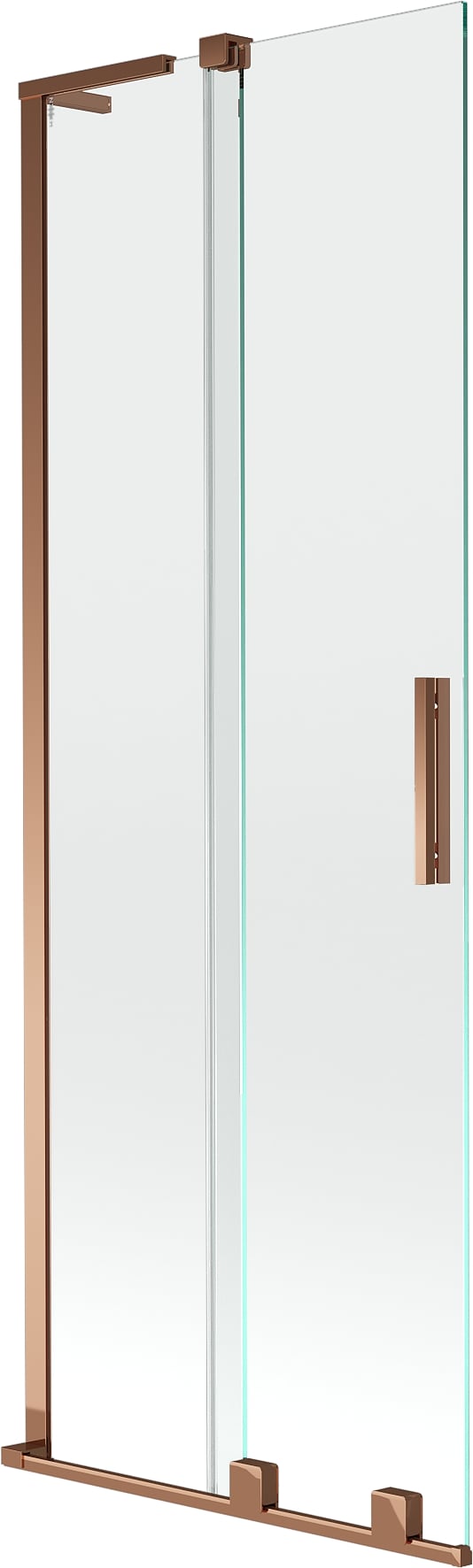 Mexen Velar L parawan nawannowy 2-skrzydłowy rozsuwany 75 x 150 cm, transparent, różowe złoto - 896-075-003-01-60