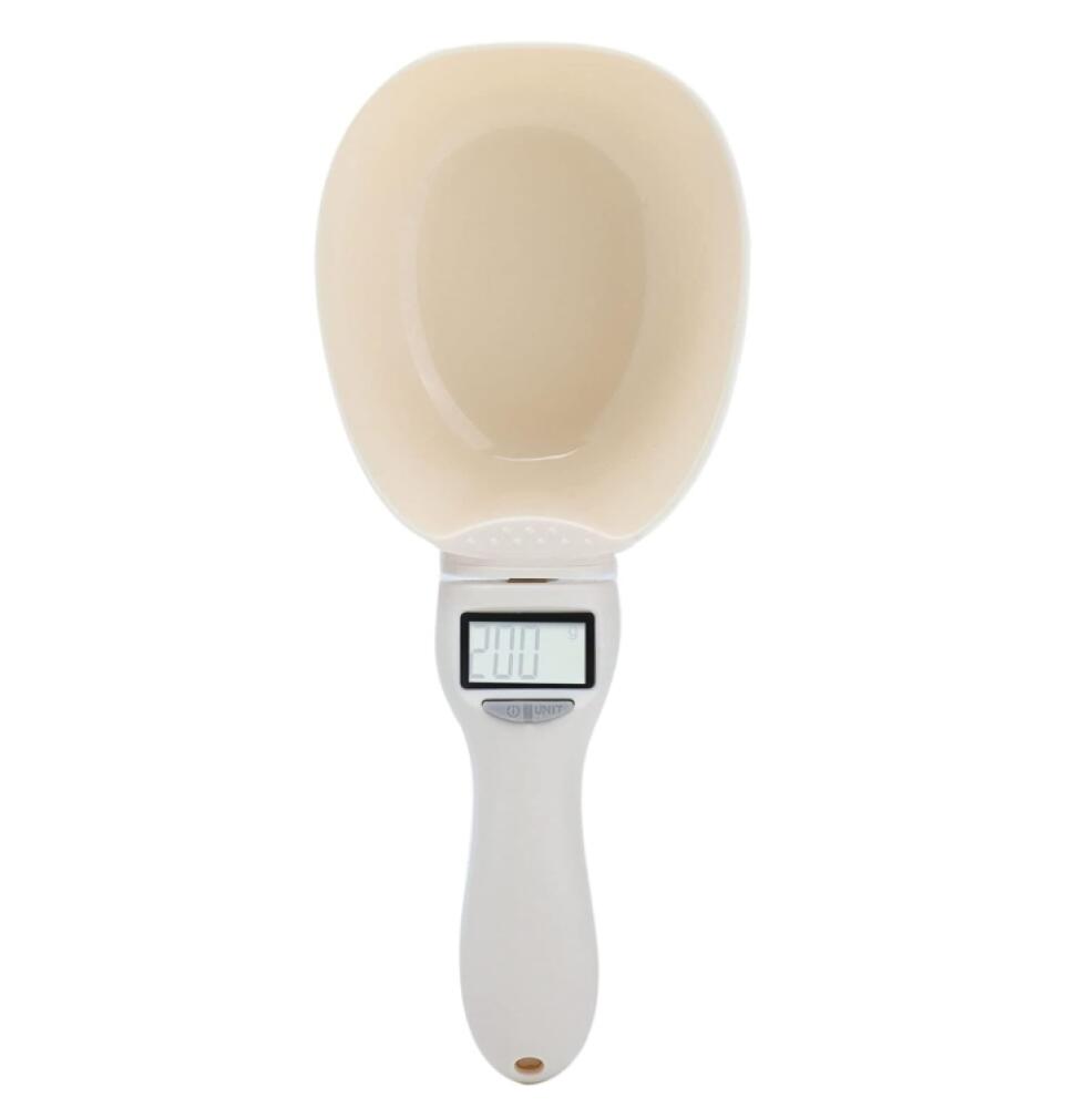 Cyfrowa waga łyżkowa, precyzyjna waga spożywcza 800 g/1 g, waga łyżkowa z miarką i ekranem LCD do karmy dla psów