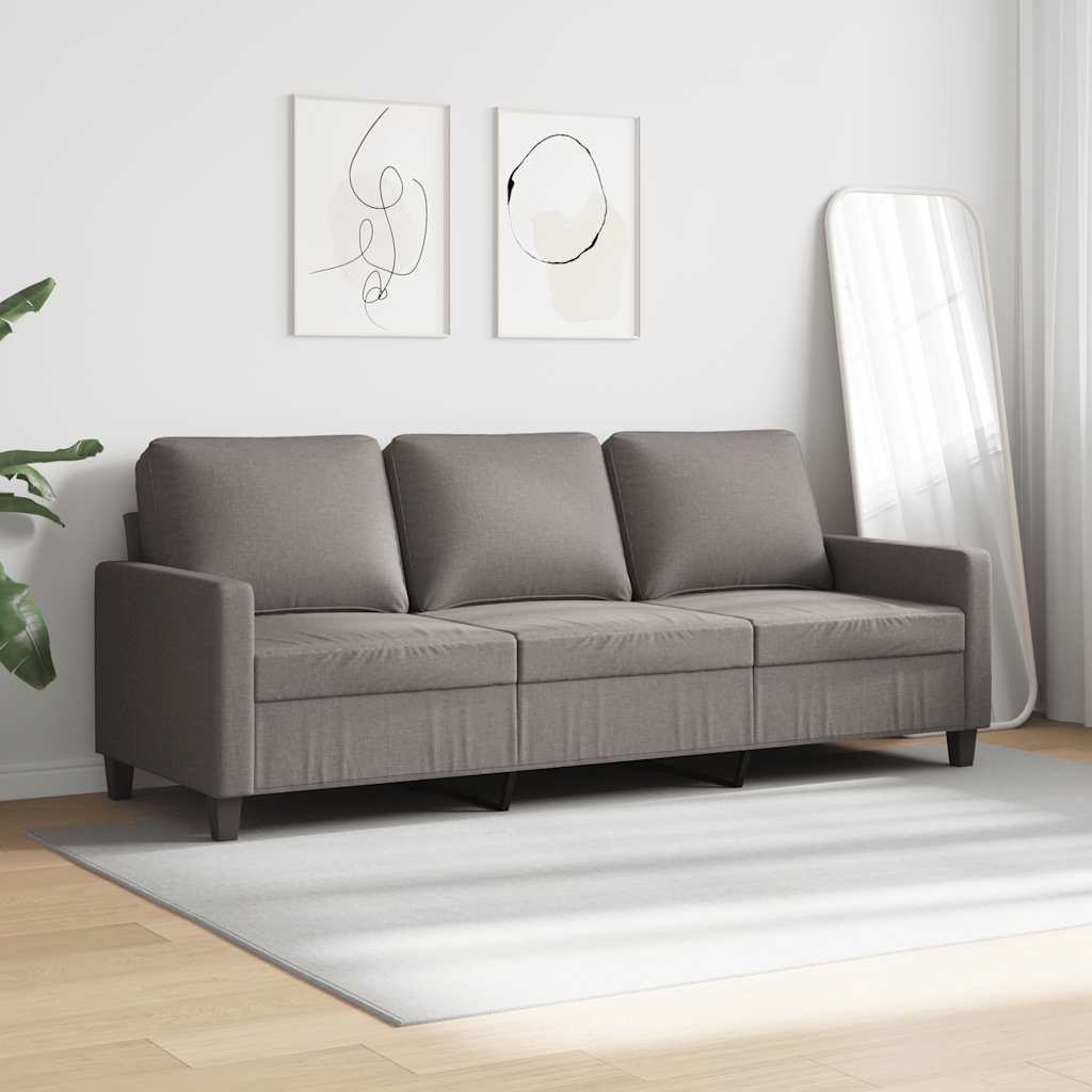Sofa 3-osobowa, kolor taupe, 180 cm, tapicerowana tkaniną