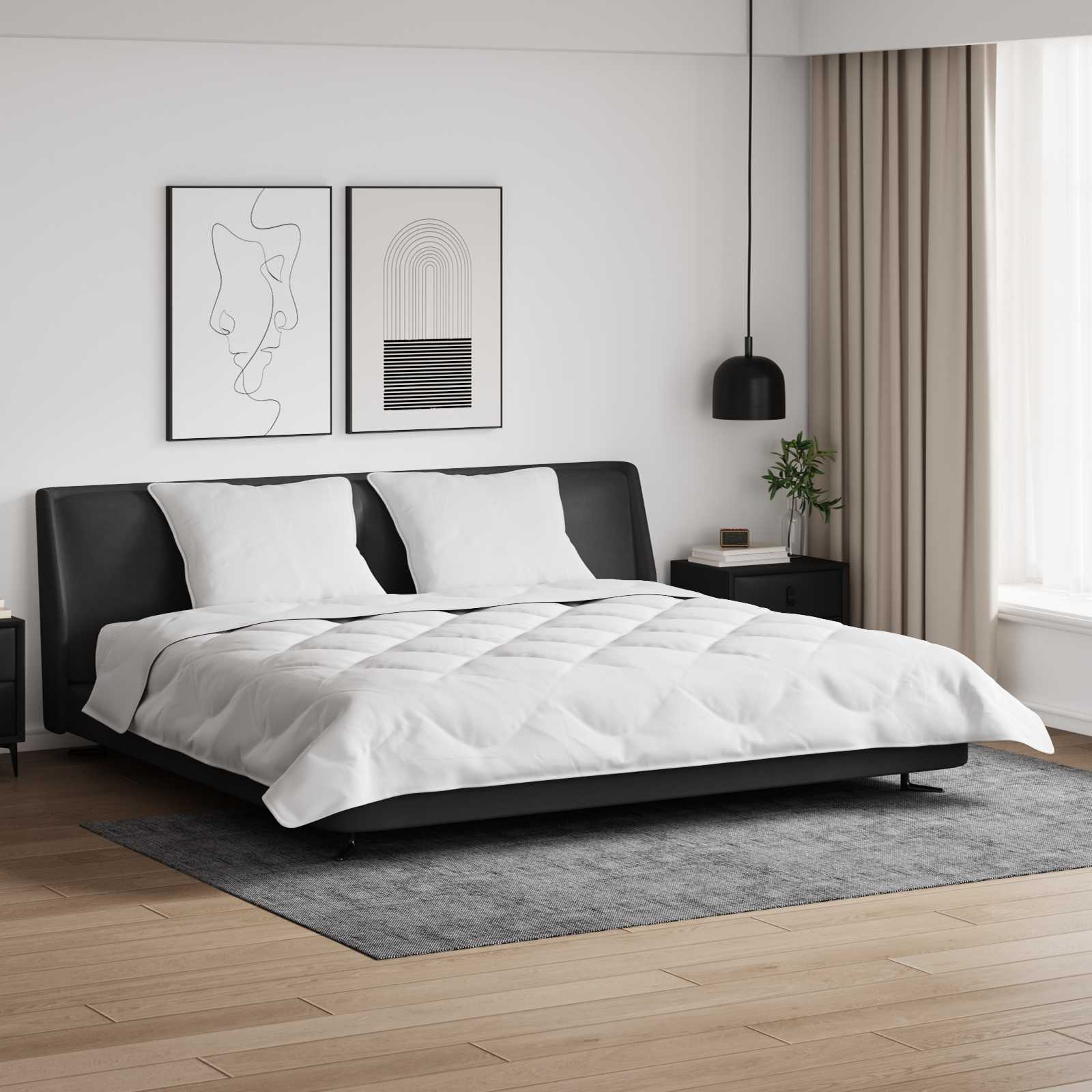 Duvet z poduszkami z poduszką 3 pcs Biały Mikrofibra i Puch vidaXL