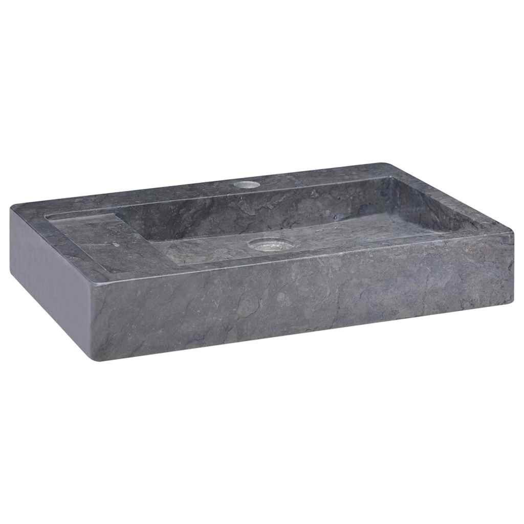 Umywalka Nablatowa Kamienna Prostokątna Czarna do Łazienki 58 cm