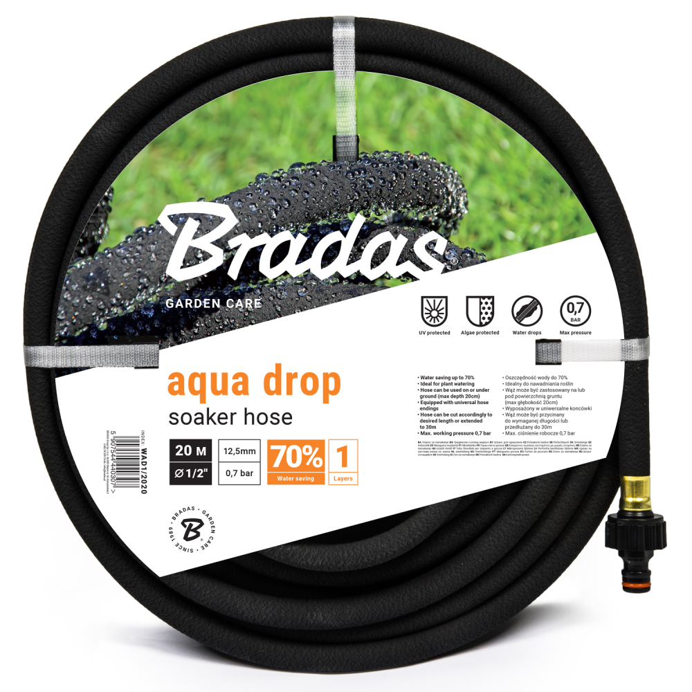 WĄŻ KROPLUJĄCY POCĄCY NAWADNIAJĄCY 20M AQUA-DROP 1/2" - 20m