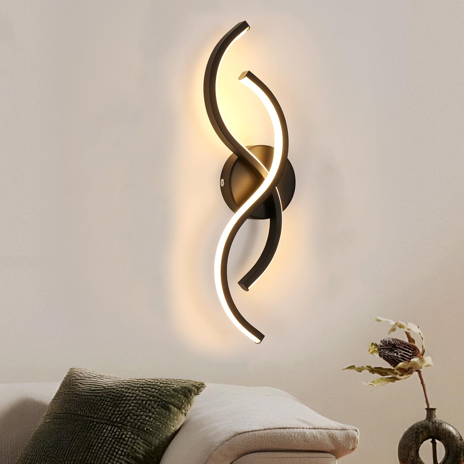 Kinkiet wewnętrzny LED, 15 W, 1687 lm, kreatywny design, kinkiet LED do sypialni, 42 cm, nowoczesny akrylowy kinkiet do salonu, kuchni, korytarza, kl