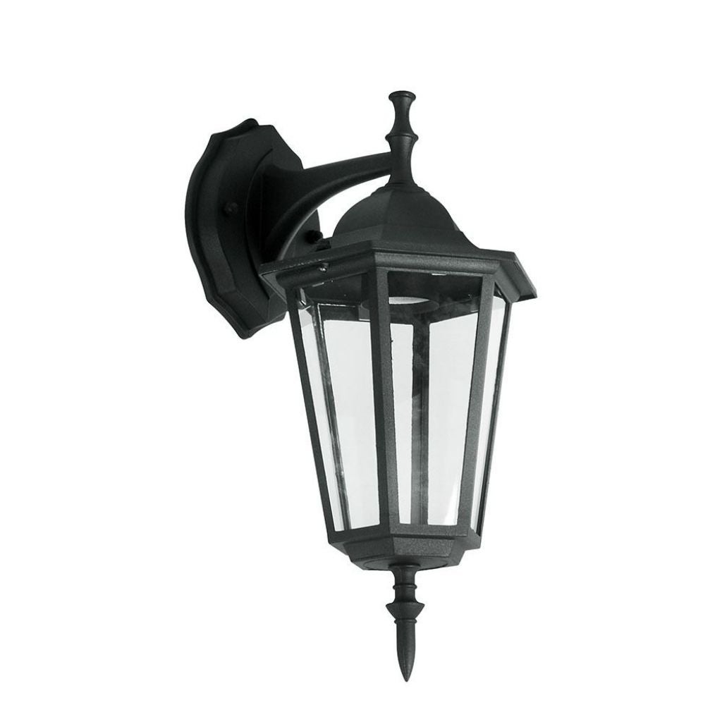 Latarnia ścienna LED z oprawką E27 (maks. 60 W) Połączenie w dół Kolor Czarny IP44