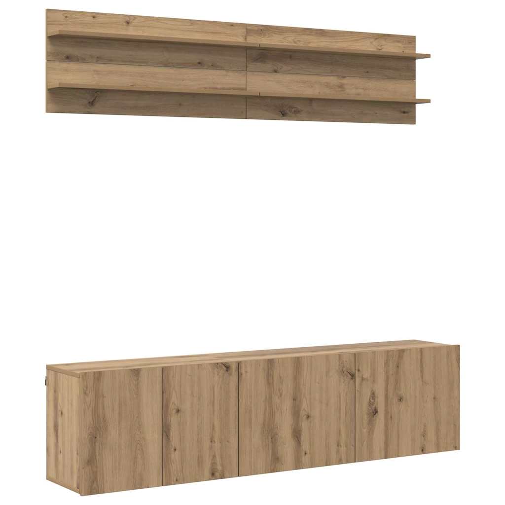 Jednostki telewizyjne 6 pcs dąb artisan Materiał drewnopochodny