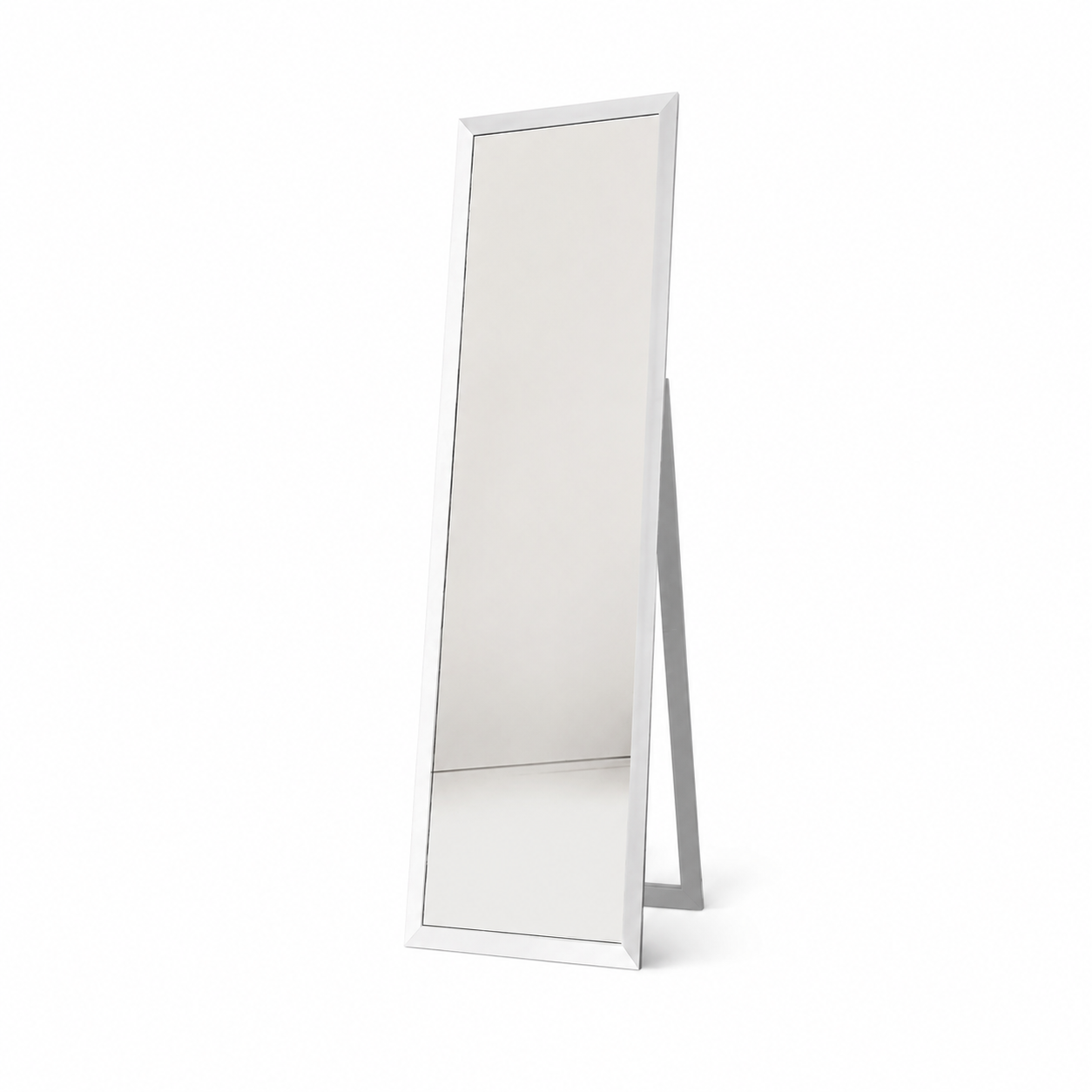 Lustro stojące SLIM białe szczotkowane 39,8 × 159,8 cm z regulowaną podpórką