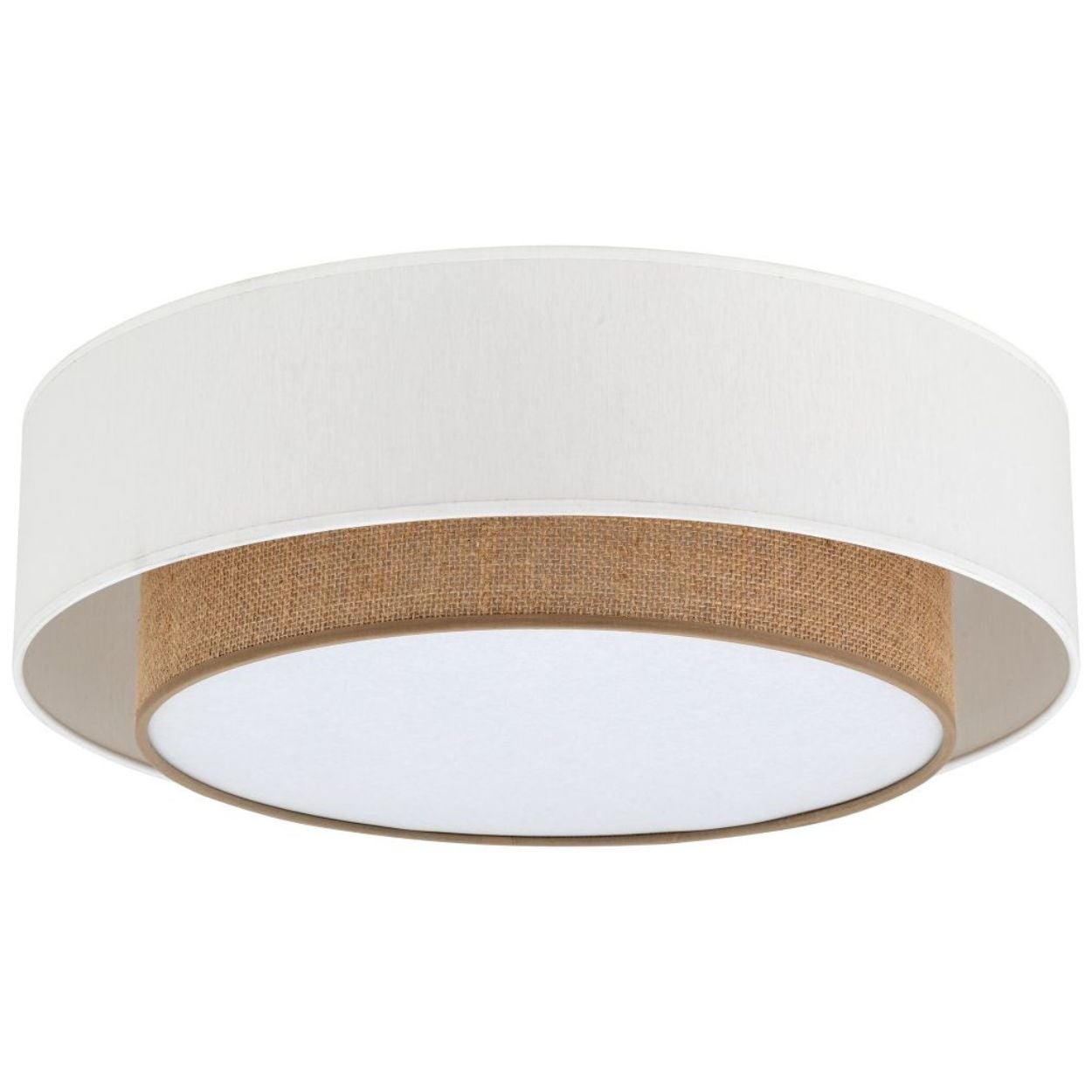 Lampa sufitowa TK Lighting DUO biała abażur juta 50x50x16,5 cm 1 szt.