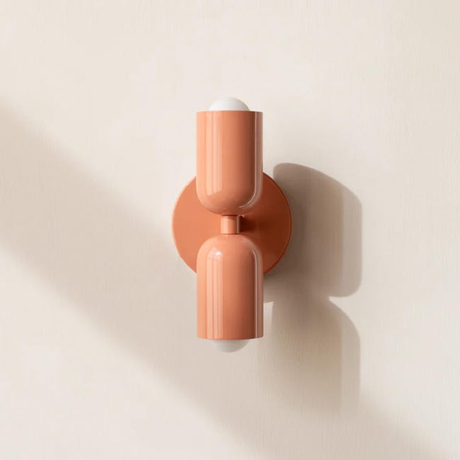 Kinkiet wewnętrzny z 2 światłami, metalowa lampa ścienna z regulacją góra/dół, lampa ścienna E27, nowoczesna różowa lampa ścienna do salonu, sypialni