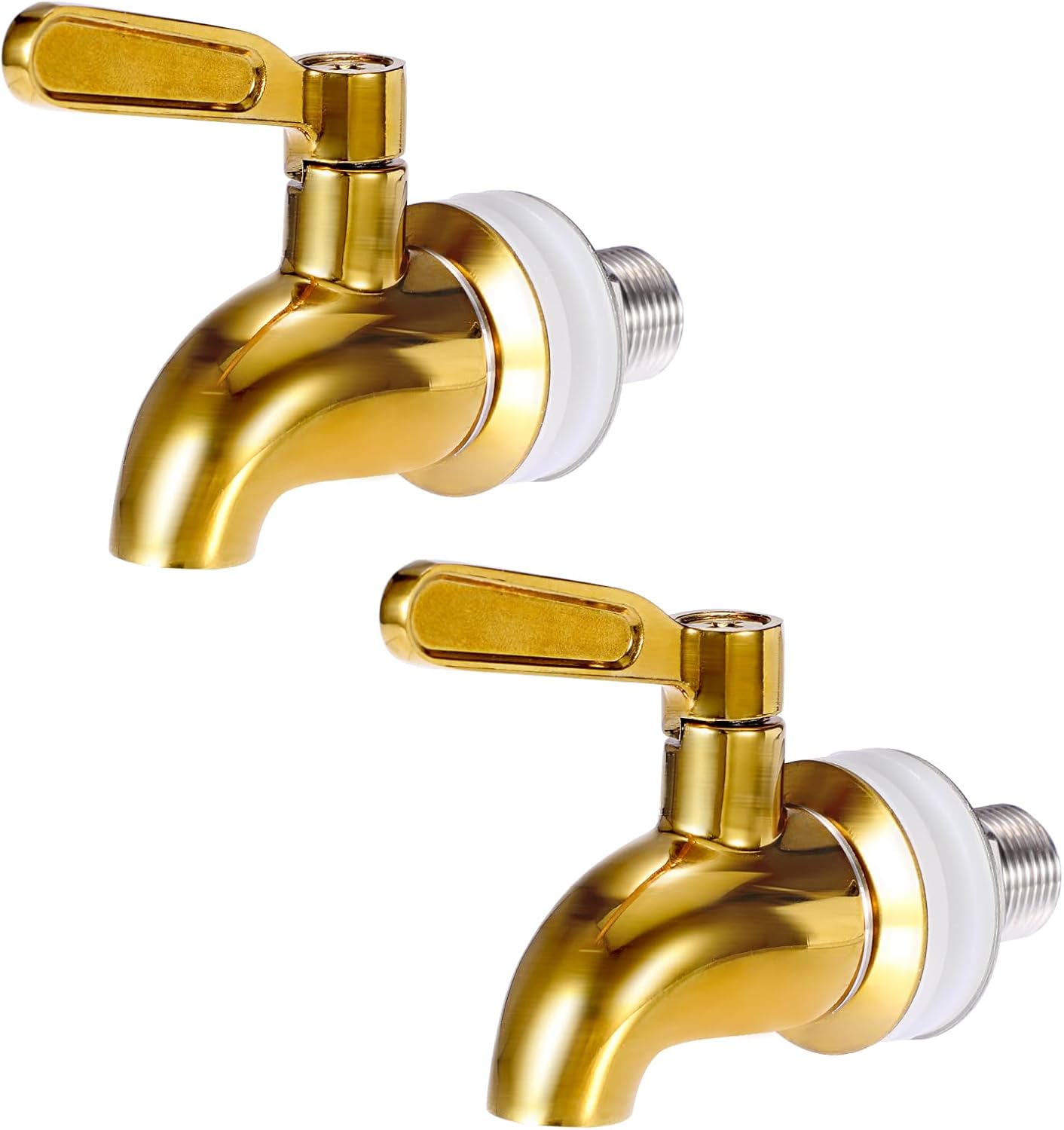 Zapasowy kran do dystrybutora napojów, kran ze stali nierdzewnej do dystrybutora wody, otwór 16 mm (5/8"), złoty - opakowanie 2 szt.